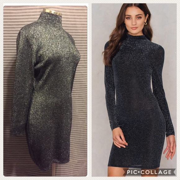 sparkly turtleneck dress